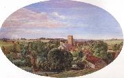 Anthony Frederick Augustus Sandys A Panoramic View of Hunworth (mk46) oil